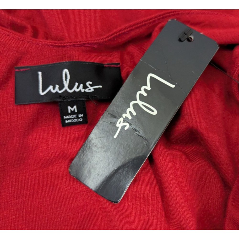 New Lulus sz M Midi length Faux Wrap Maxi Dress red sleeveless tank 3563 - Picture 5 of 6